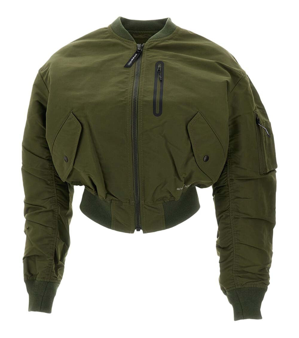 Green Solid Bomber Jacket 1