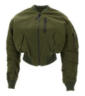 Green Solid Bomber Jacket 1
