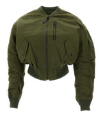 Green Solid Bomber Jacket 1