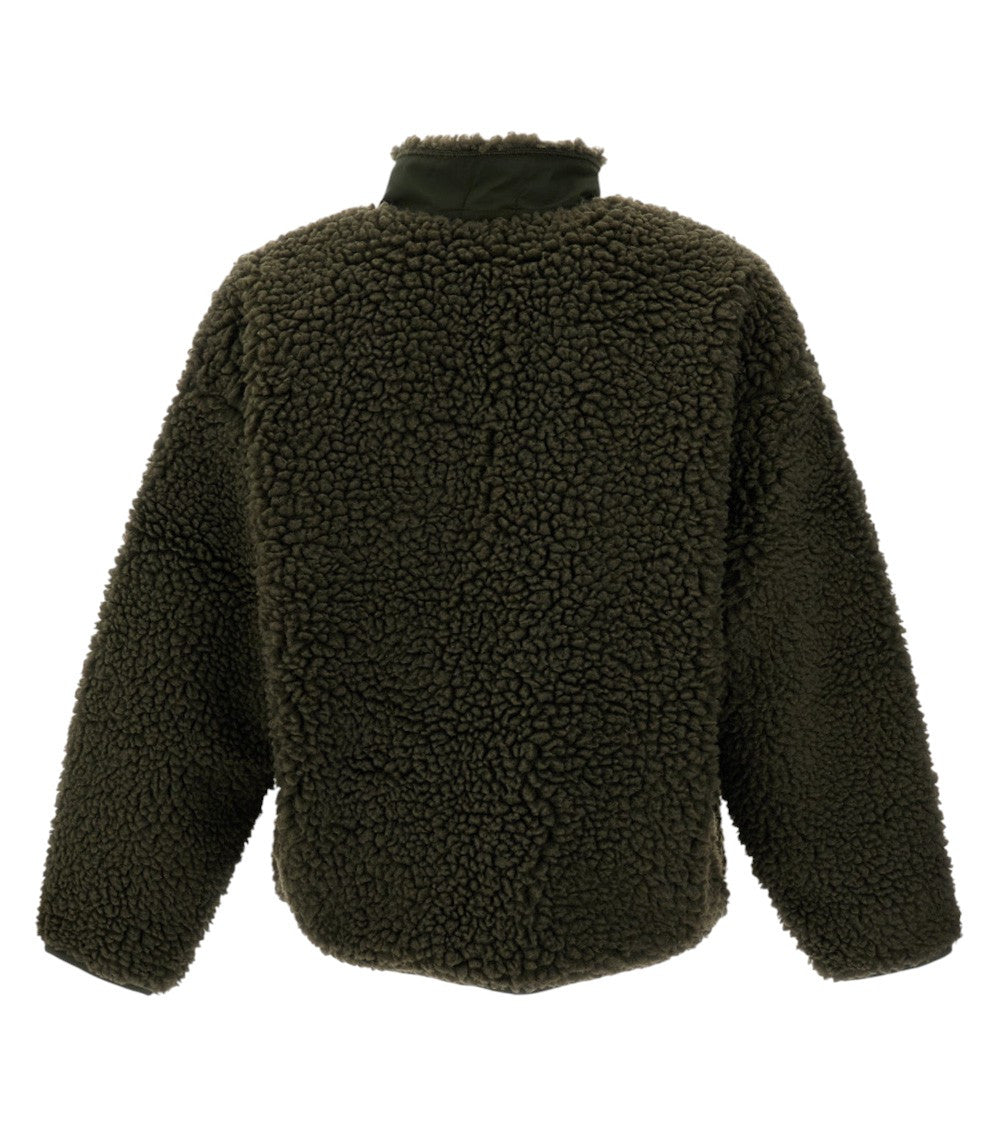 Olive Relaxed Fleece Jacket 2