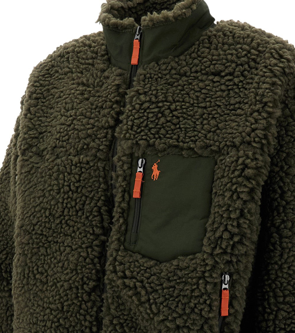 Olive Relaxed Fleece Jacket 3