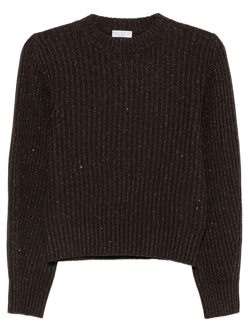Dark Brown Crew Neck Sweater 1