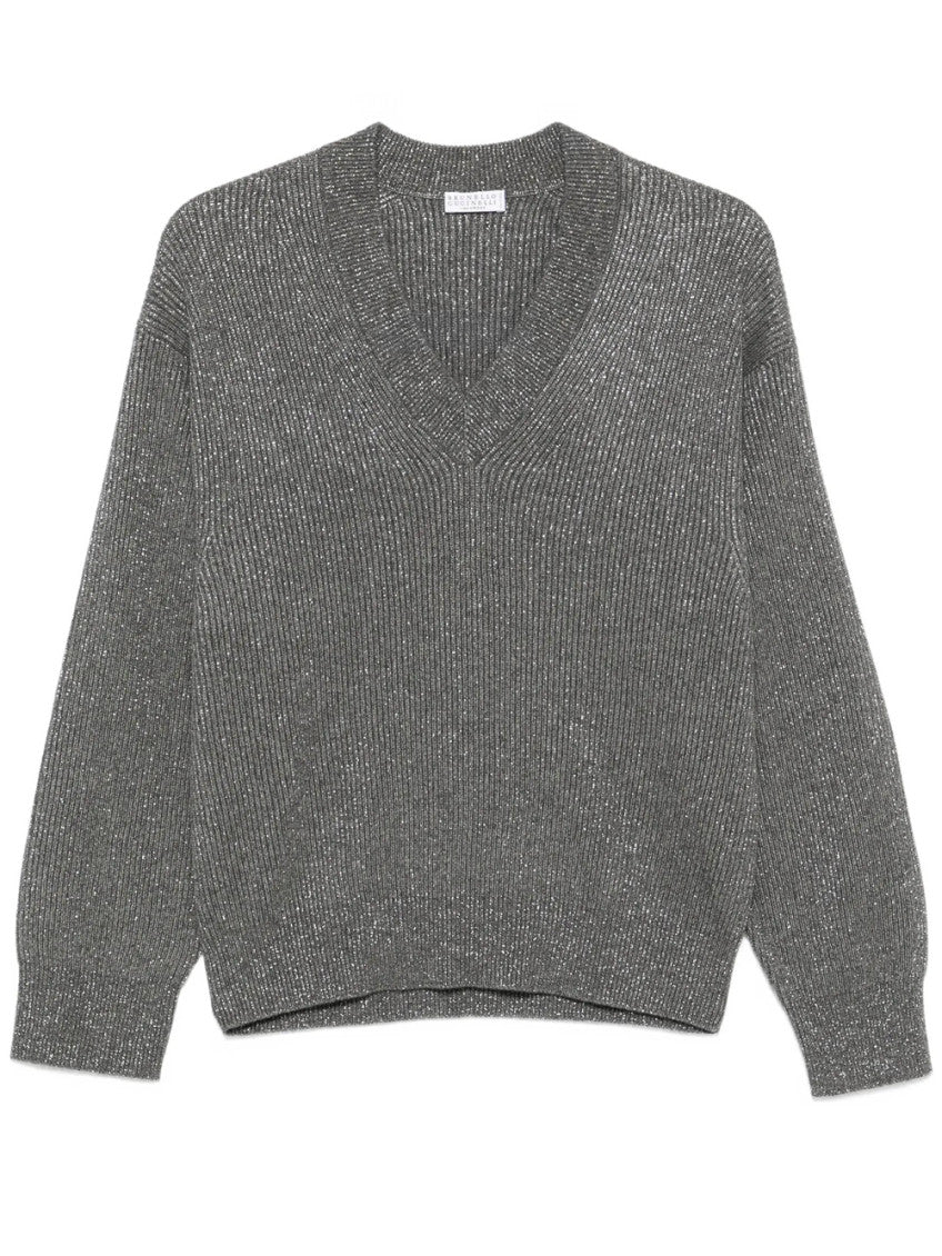 Grey V Neck Sweater 1