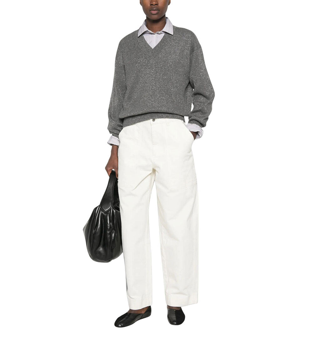 Grey V Neck Sweater 2