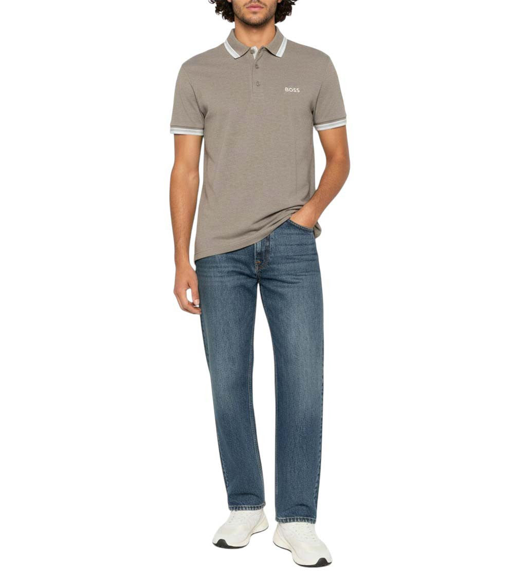 Taupe Regular Logo Polo 1