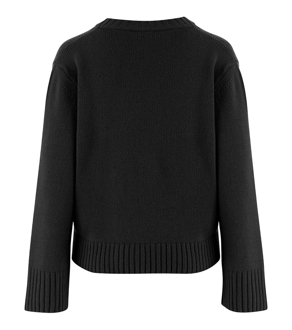 Black Crew Neck Sweater 2