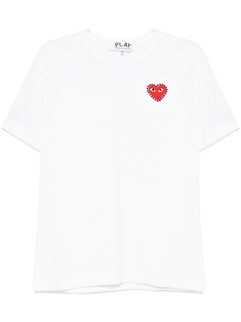 White Rhinestone-Emblem T-Shirt 1
