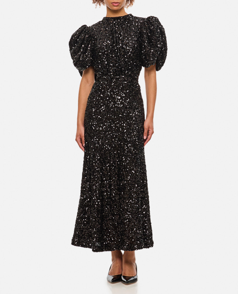 Black Sequin Midi Dress 2
