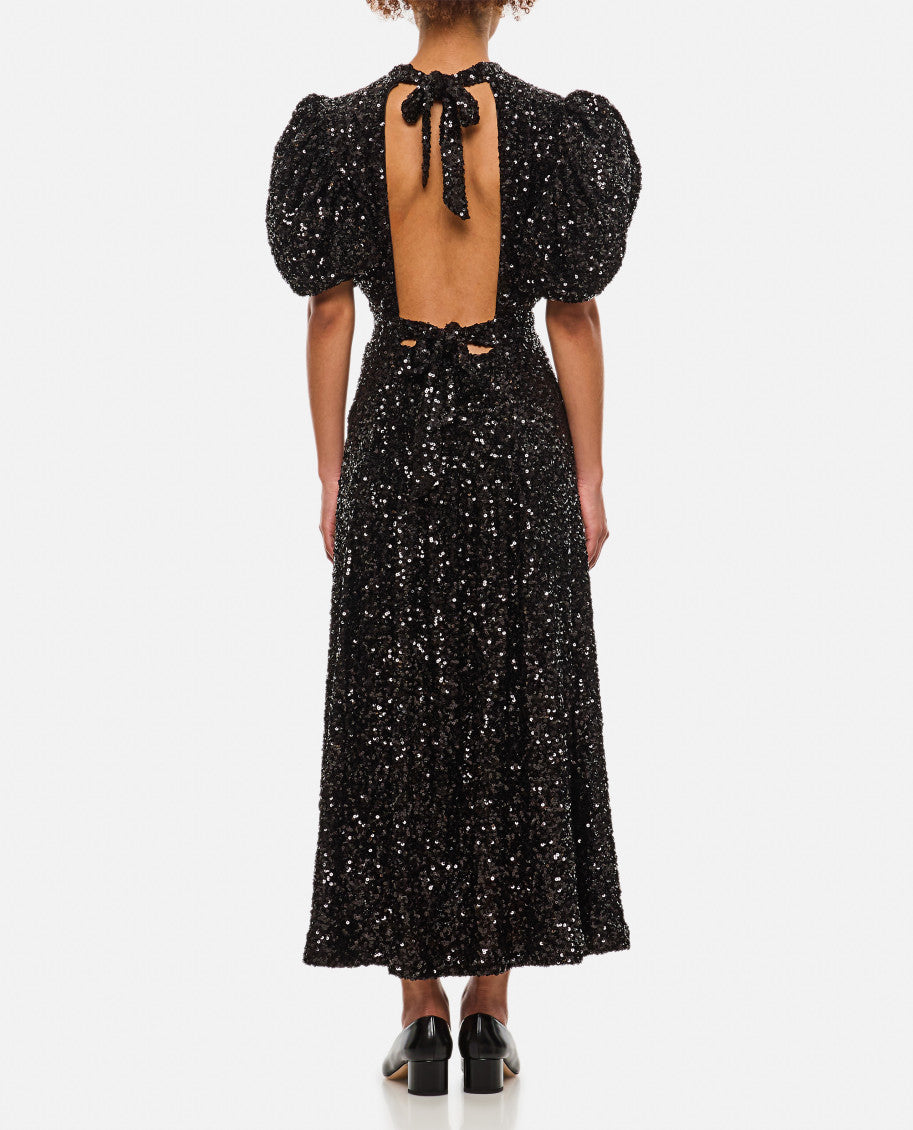 Black Sequin Midi Dress 3