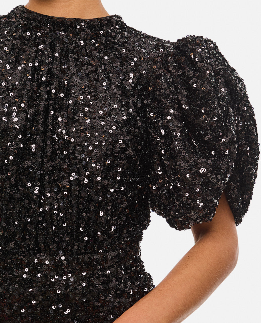 Black Sequin Midi Dress 4