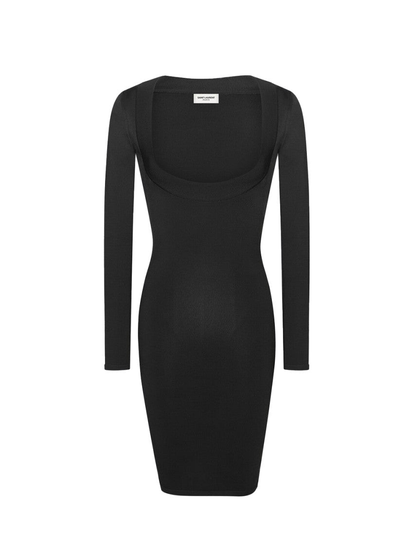 Black Decollete Mini Dress 1