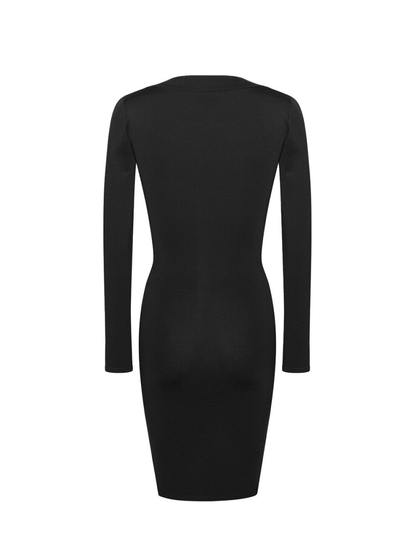 Black Decollete Mini Dress 2