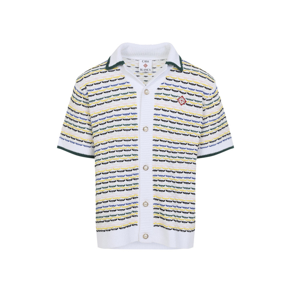Multi Color Short Sleeves Stripe Shirt 1