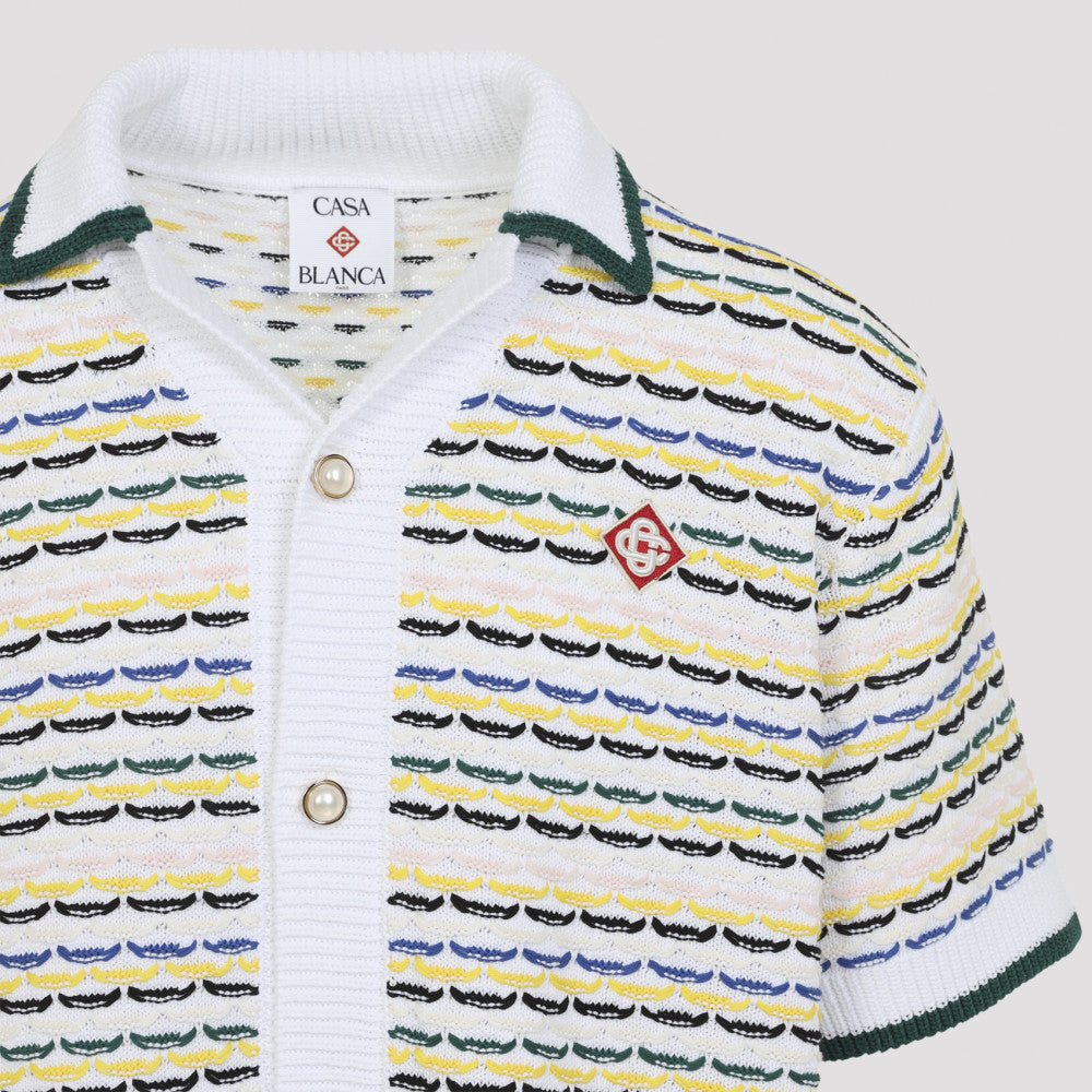 Multi Color Short Sleeves Stripe Shirt 5
