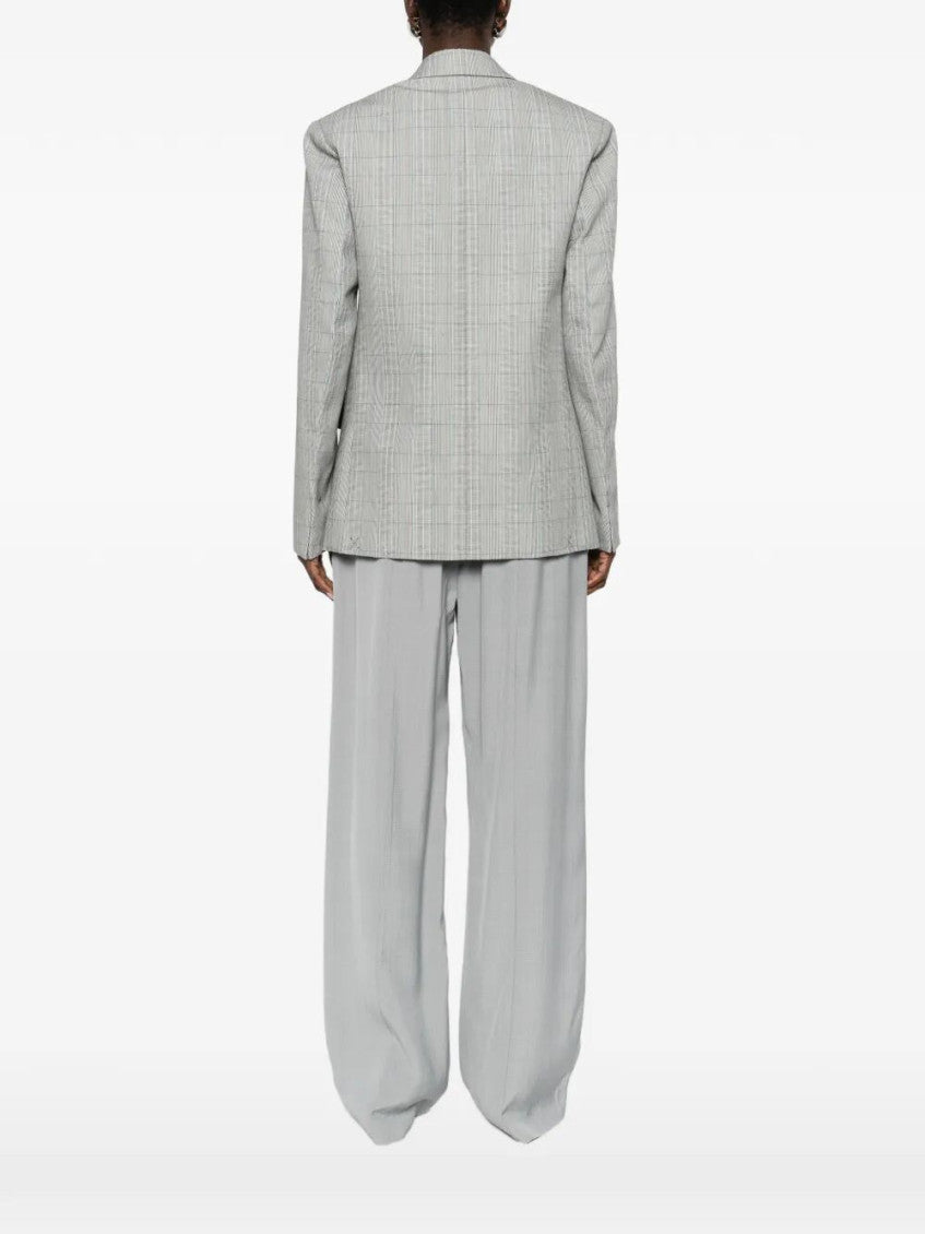 Grey Check-pattern Wool Blazer 3