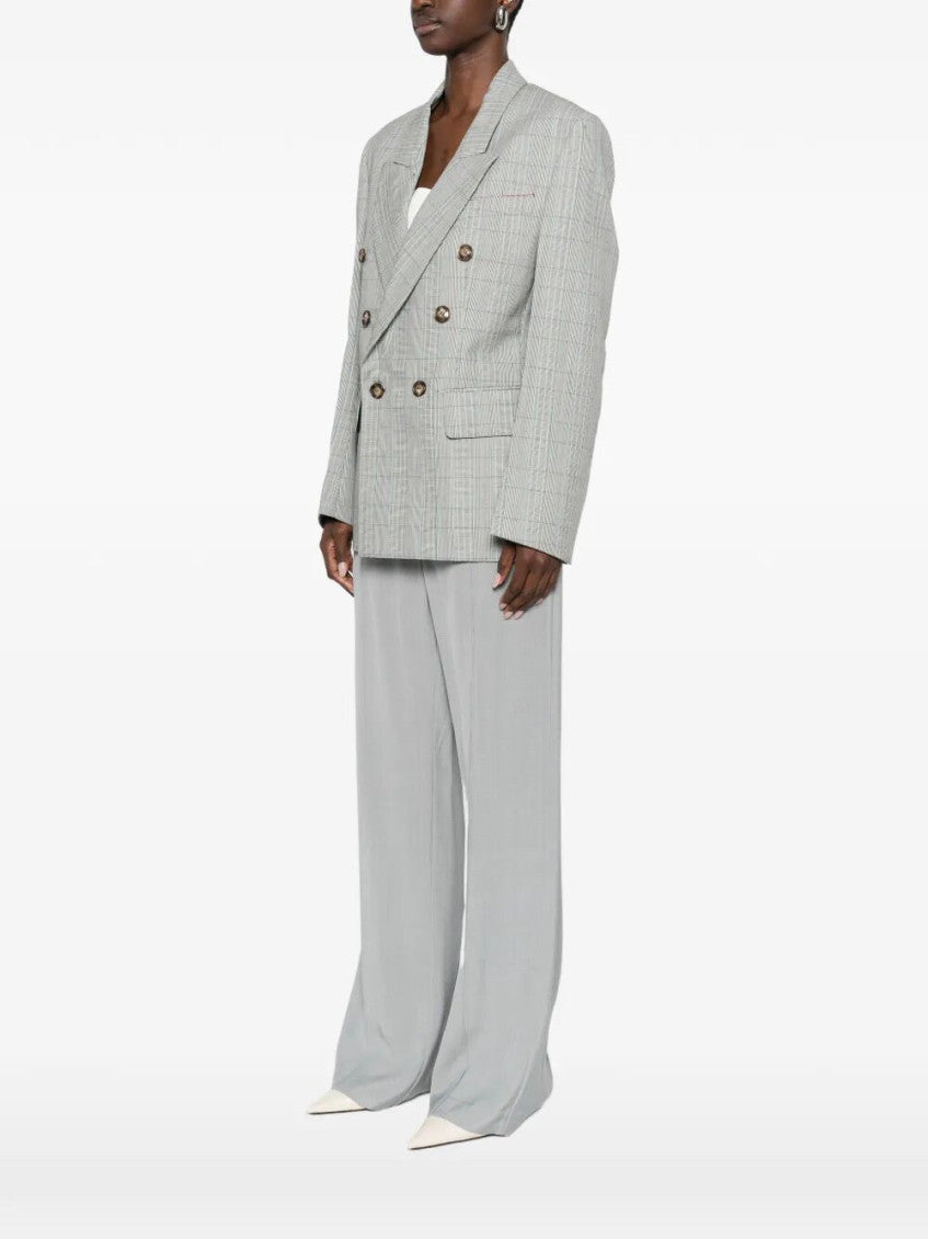 Grey Check-pattern Wool Blazer 4