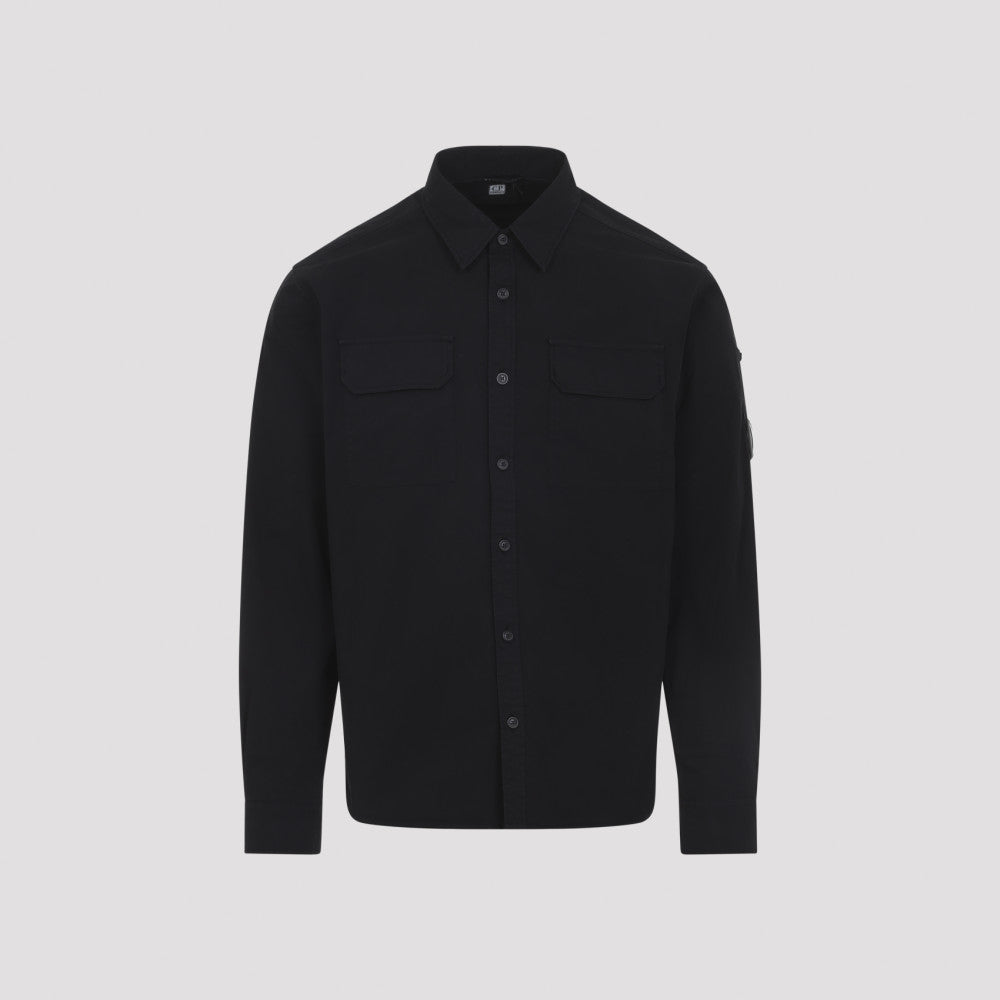 Black Cotton Lens Detail Shirt 3