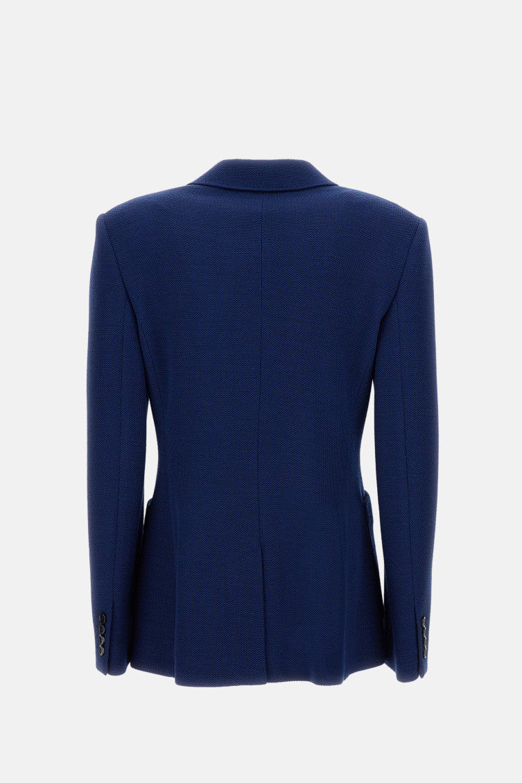 Blue Single-breasted Blazer 2