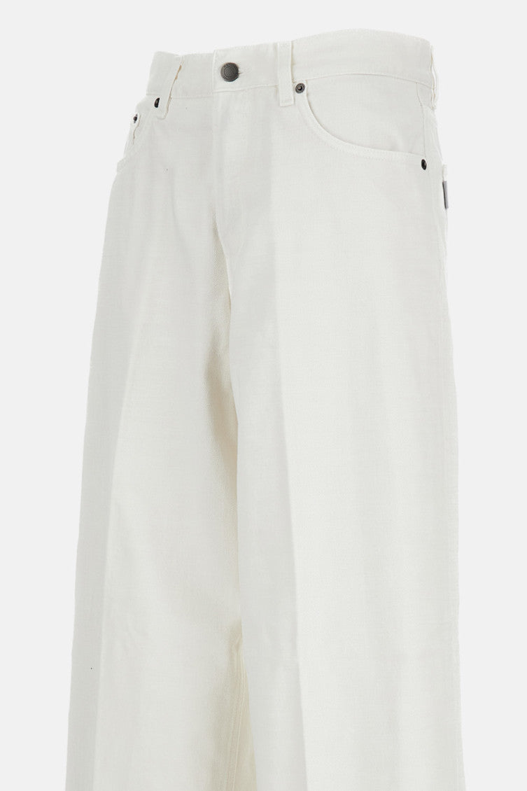Ecru Wide-leg Jeans 3