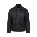 Brown Point Collar Leather Jacket 1