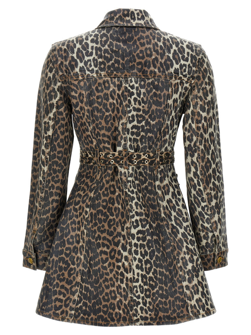Leopard Print Denim Dress 2