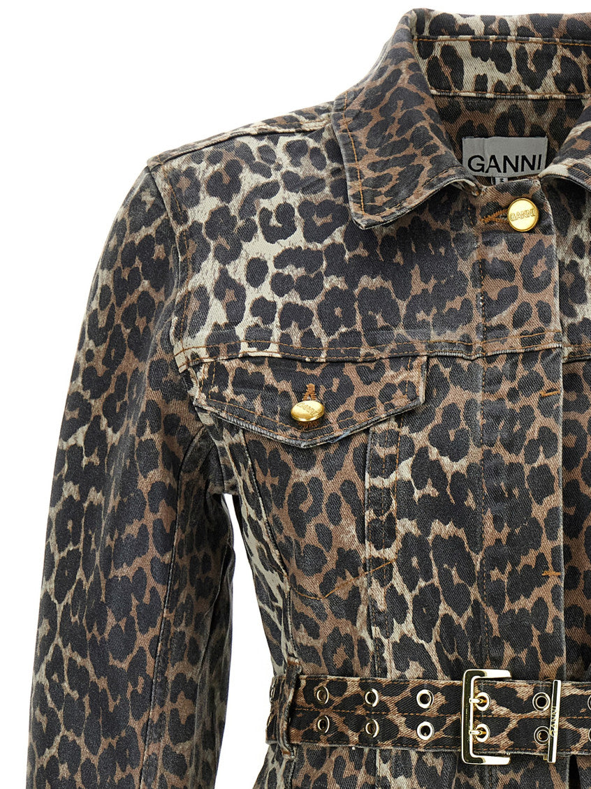 Leopard Print Denim Dress 3