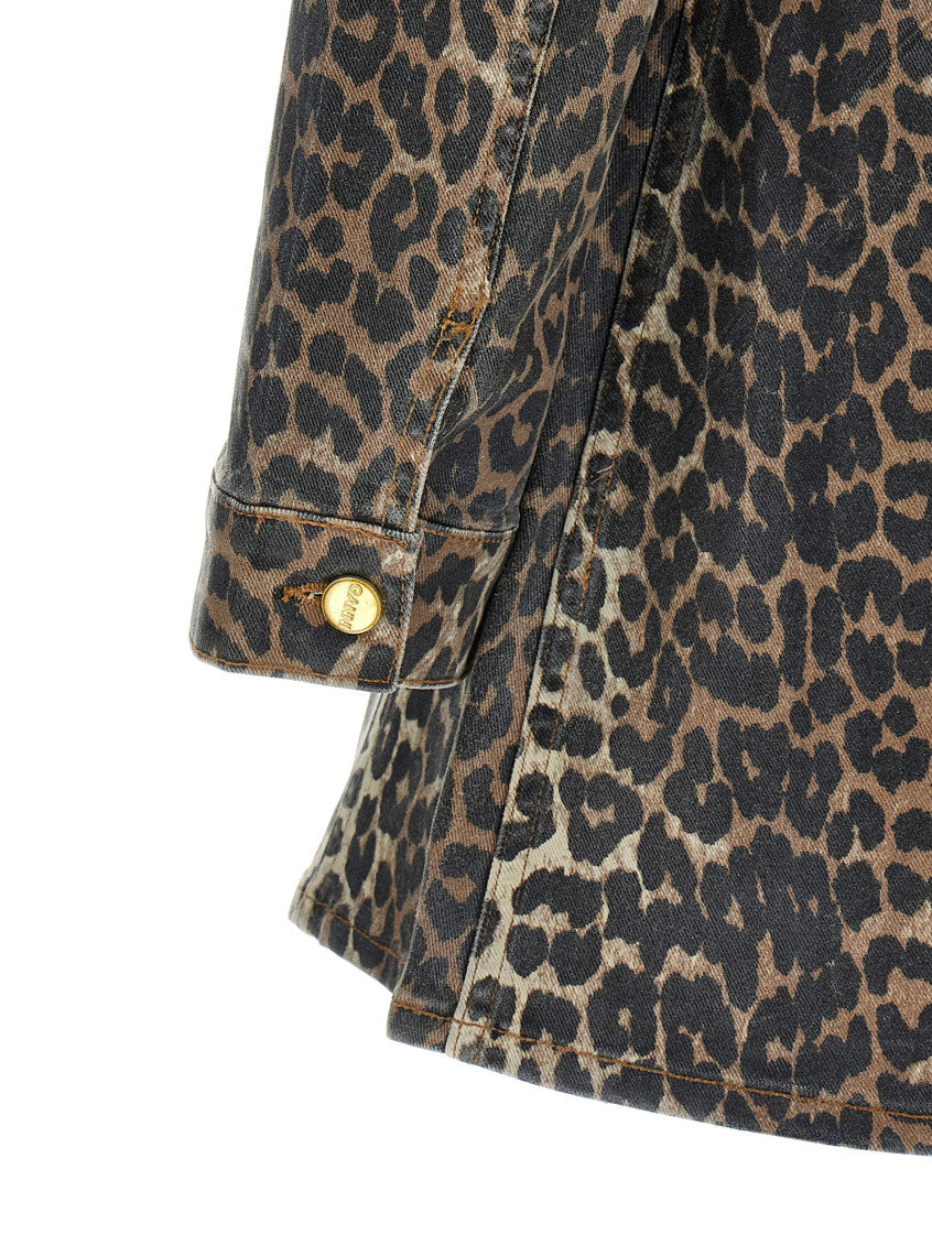 Leopard Print Denim Dress 4