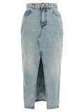 Light Blue Denim midi skirt 1