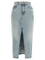 Light Blue Denim midi skirt 1