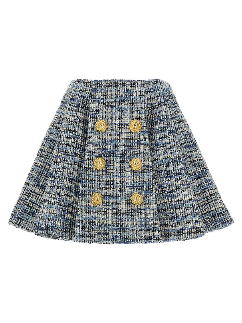Blue Tweed skirt 1