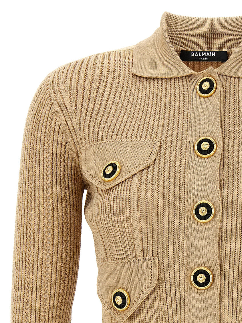 Beige Ribbed cardigan 3
