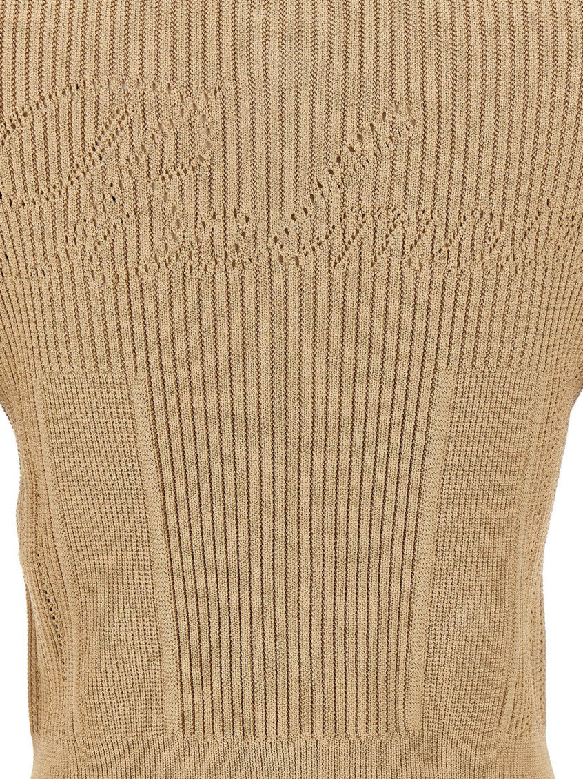 Beige Ribbed cardigan 4