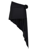 Black Asymmetrical mini skirt 1
