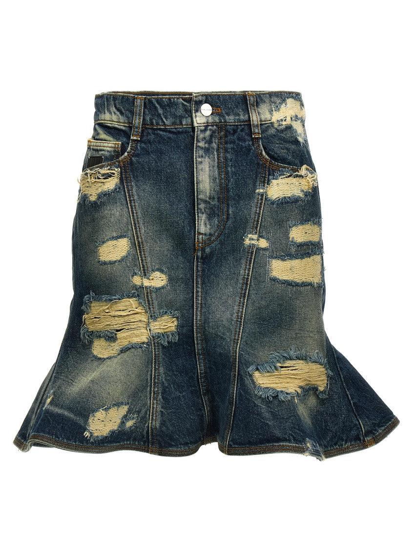 Blue The Rip And Repair Straight Jean skirt 1