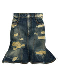 Blue The Rip And Repair Straight Jean skirt 1