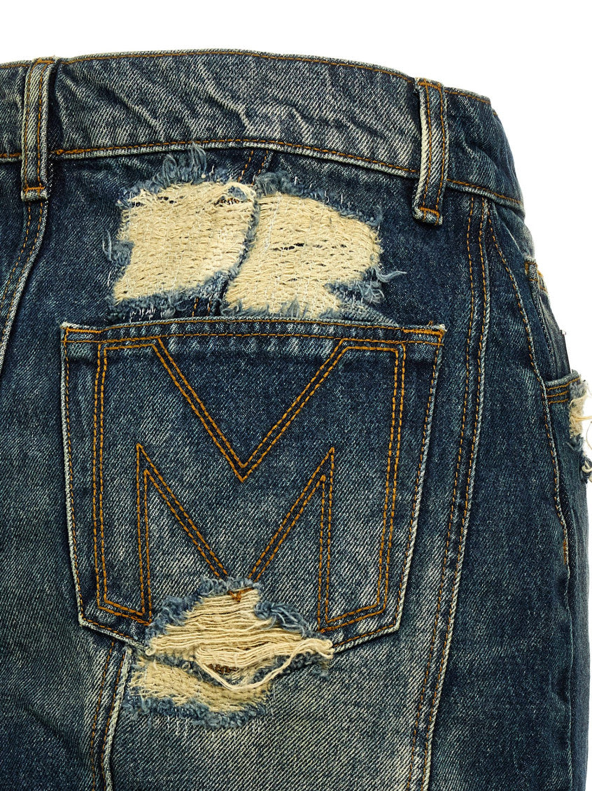 Blue The Rip And Repair Straight Jean skirt 3