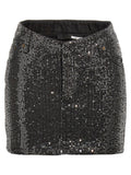 Black Sequin denim skirt 1