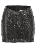 Black Sequin denim skirt 1