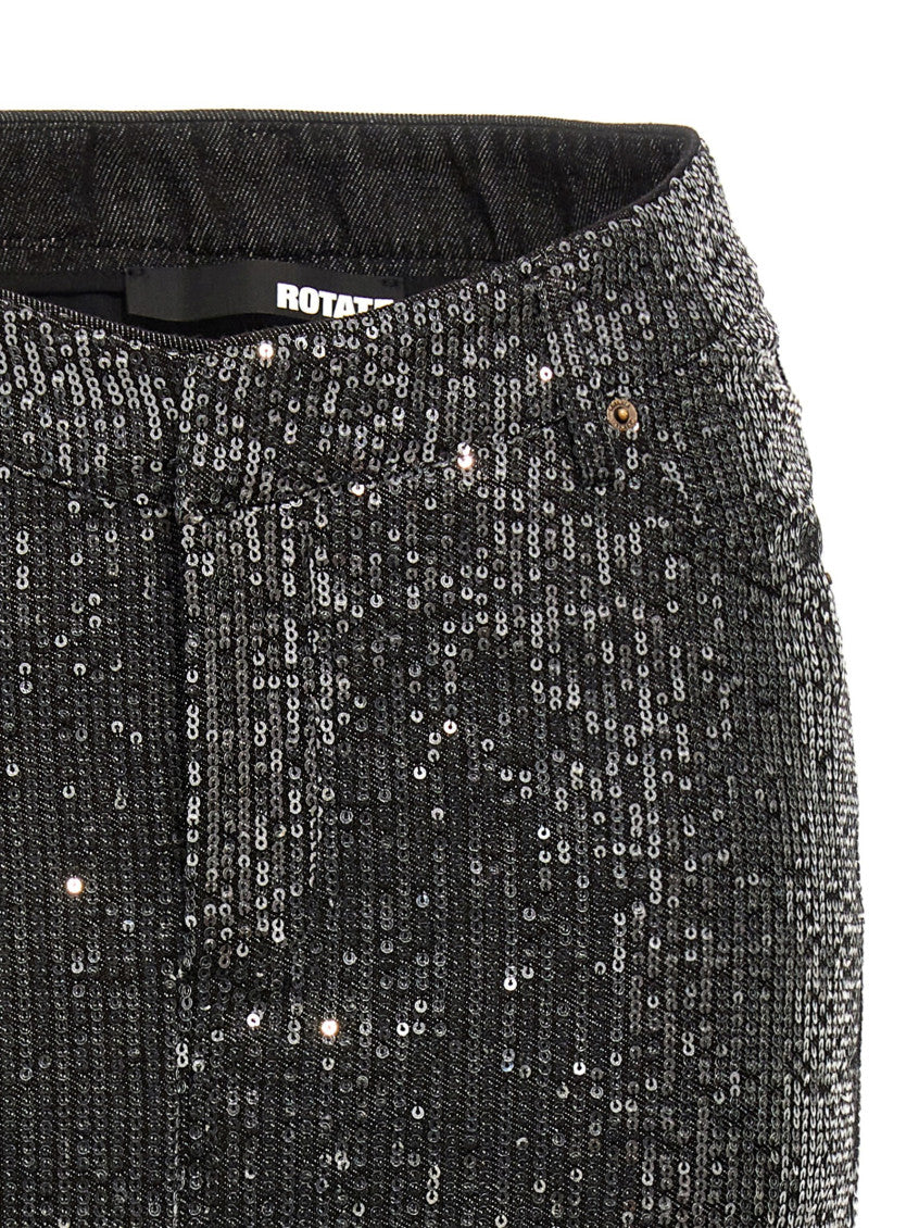 Black Sequin denim skirt 3