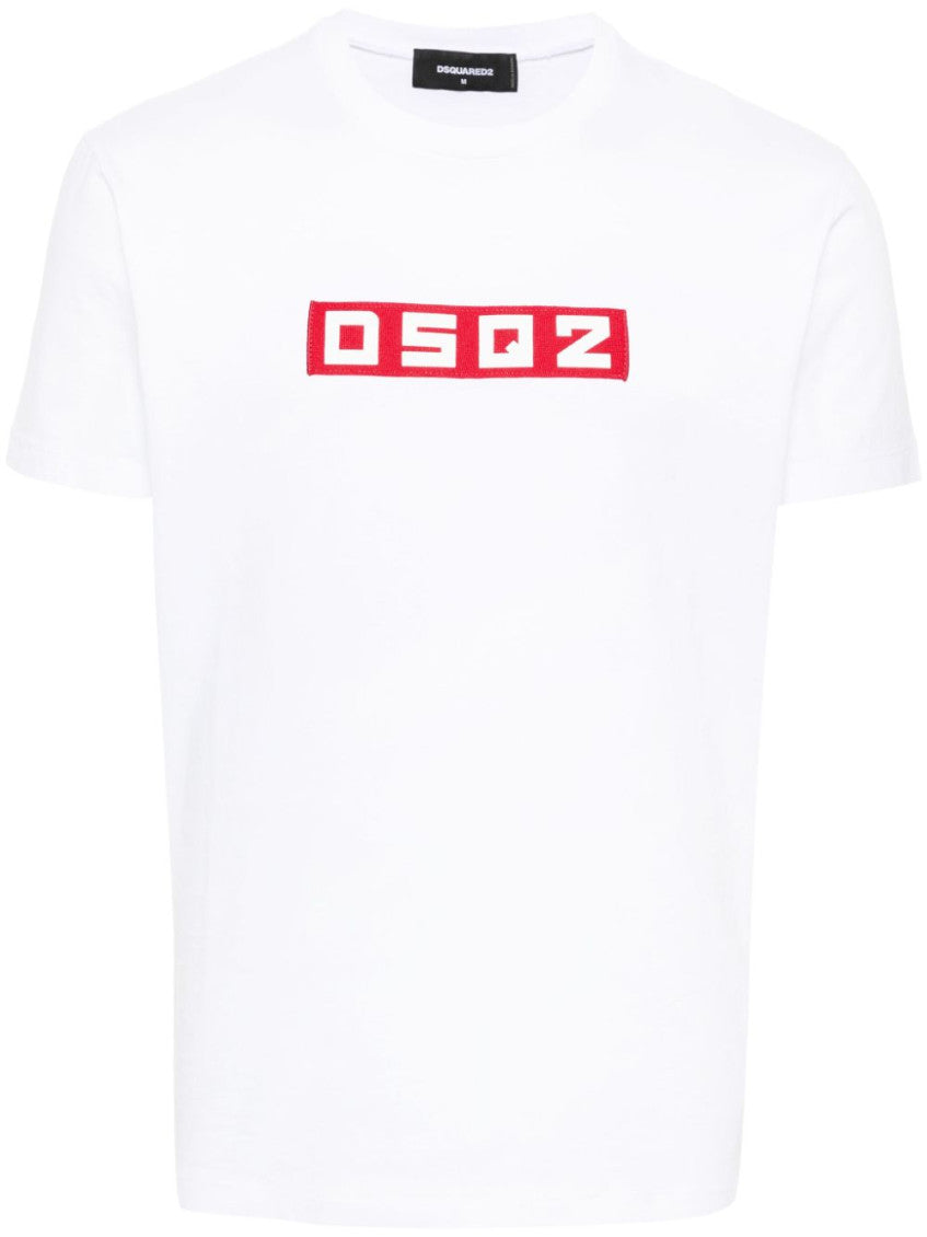 White DSQ2 logo-appliqu T-shirt 1