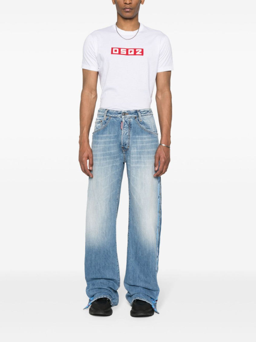 White DSQ2 logo-appliqu T-shirt 2
