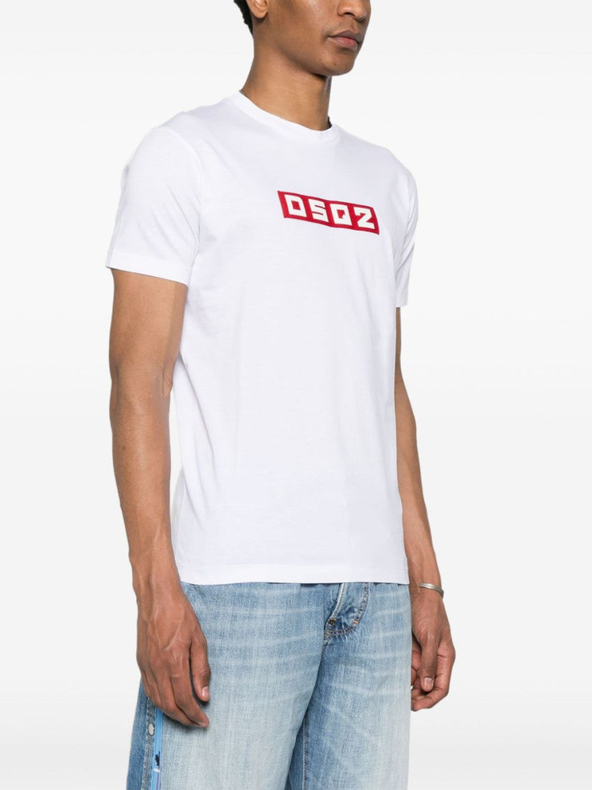 White DSQ2 logo-appliqu T-shirt 4