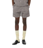 Brown Checked Shorts 1