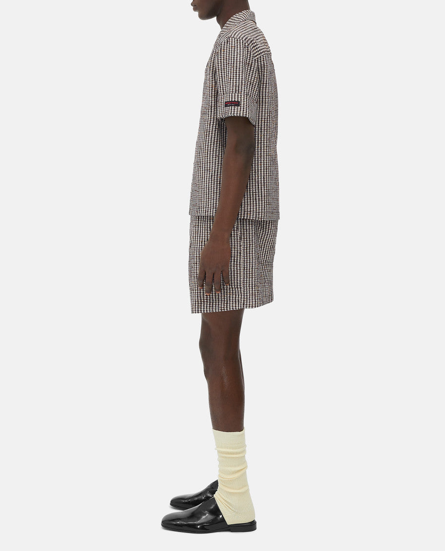 Brown Checked Shorts 2