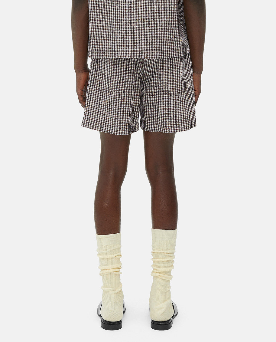 Brown Checked Shorts 3