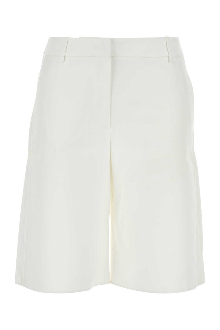 White cotton blend shorts 1