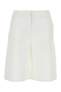 White cotton blend shorts 1