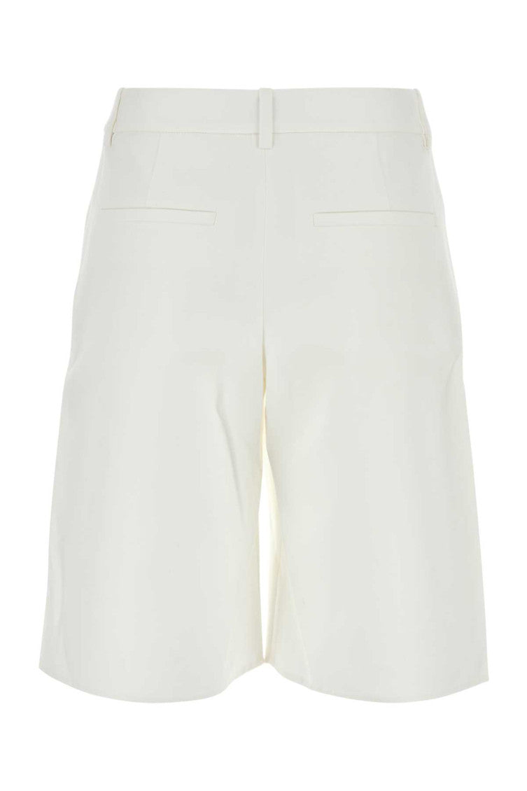 White cotton blend shorts 2