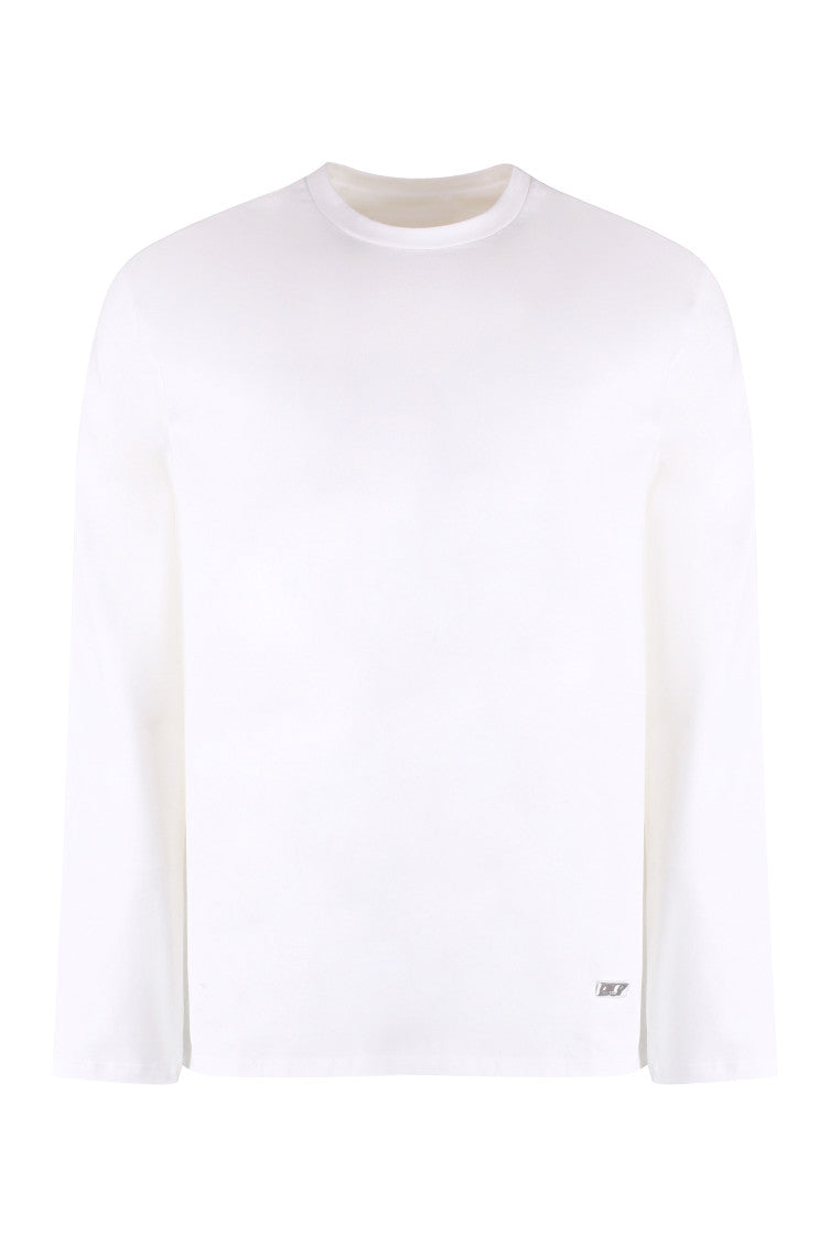 White Long Sleeve Cotton T-shirt 1