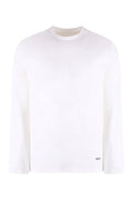 White Long Sleeve Cotton T-shirt 1